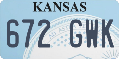 KS license plate 672GWK