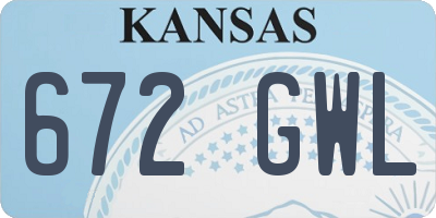 KS license plate 672GWL