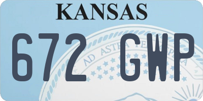 KS license plate 672GWP
