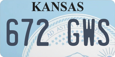 KS license plate 672GWS