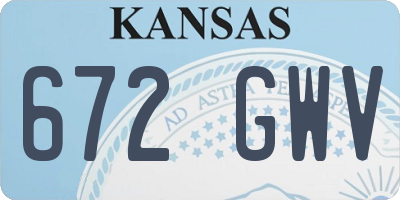 KS license plate 672GWV