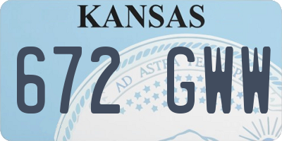 KS license plate 672GWW