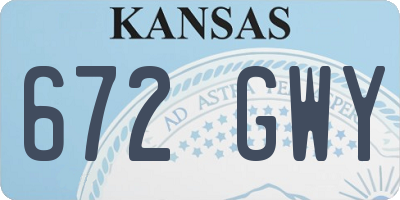 KS license plate 672GWY