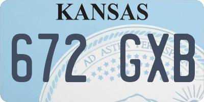 KS license plate 672GXB