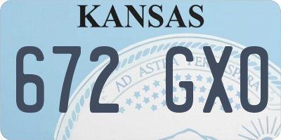 KS license plate 672GXO