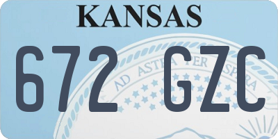KS license plate 672GZC