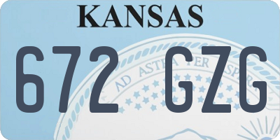 KS license plate 672GZG