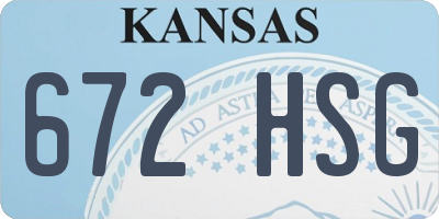KS license plate 672HSG