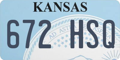 KS license plate 672HSQ