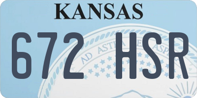 KS license plate 672HSR