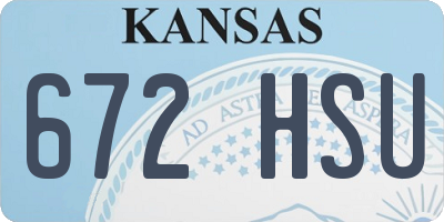 KS license plate 672HSU