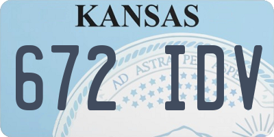 KS license plate 672IDV