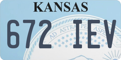 KS license plate 672IEV