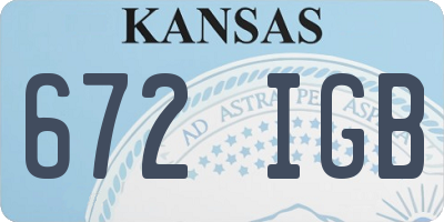 KS license plate 672IGB