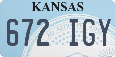 KS license plate 672IGY