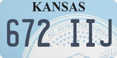 KS license plate 672IIJ