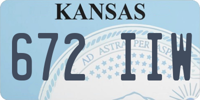 KS license plate 672IIW