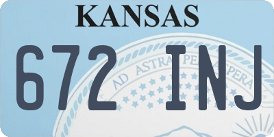 KS license plate 672INJ