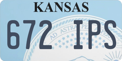 KS license plate 672IPS