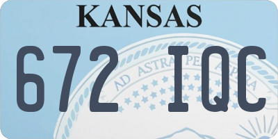 KS license plate 672IQC