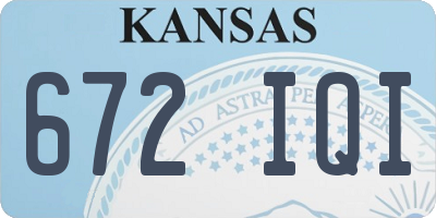 KS license plate 672IQI