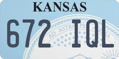 KS license plate 672IQL
