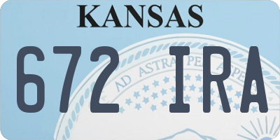 KS license plate 672IRA