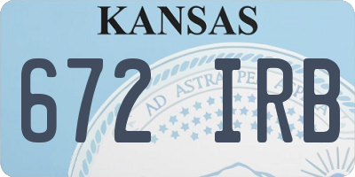 KS license plate 672IRB