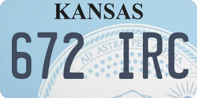 KS license plate 672IRC