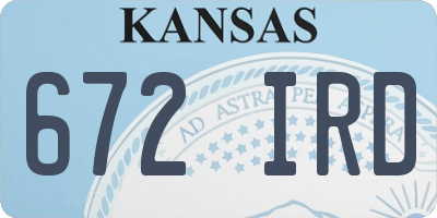 KS license plate 672IRD