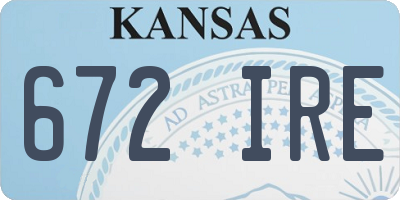 KS license plate 672IRE