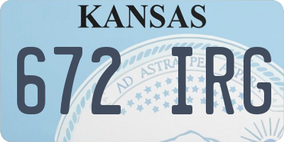 KS license plate 672IRG