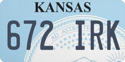 KS license plate 672IRK