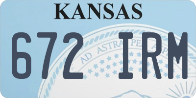 KS license plate 672IRM