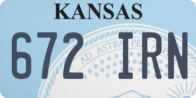 KS license plate 672IRN