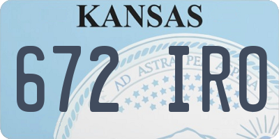KS license plate 672IRO
