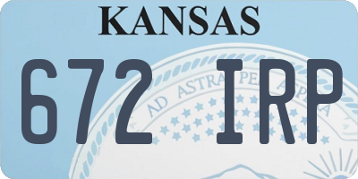 KS license plate 672IRP