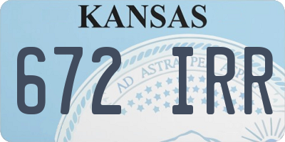 KS license plate 672IRR