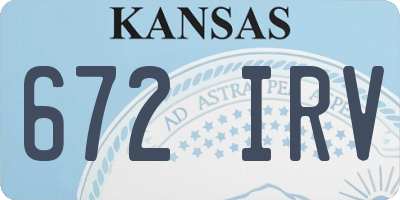 KS license plate 672IRV