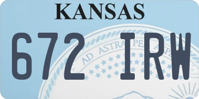 KS license plate 672IRW