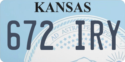 KS license plate 672IRY