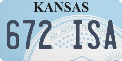 KS license plate 672ISA