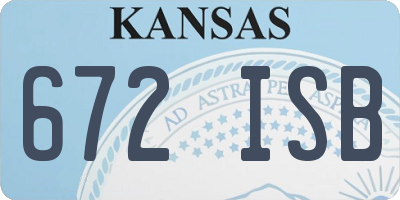 KS license plate 672ISB