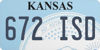 KS license plate 672ISD