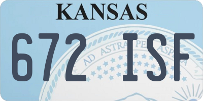 KS license plate 672ISF