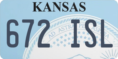 KS license plate 672ISL