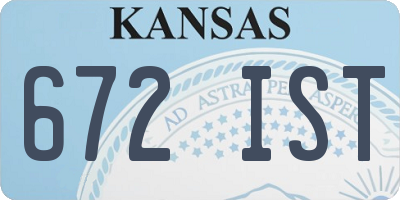 KS license plate 672IST
