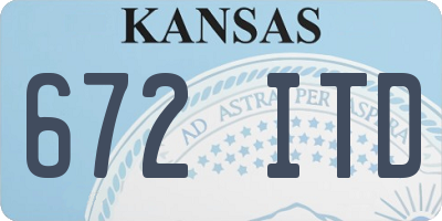 KS license plate 672ITD