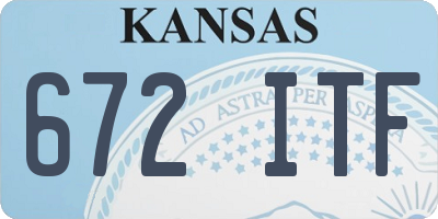 KS license plate 672ITF