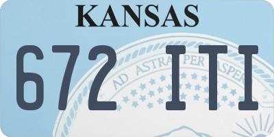 KS license plate 672ITI